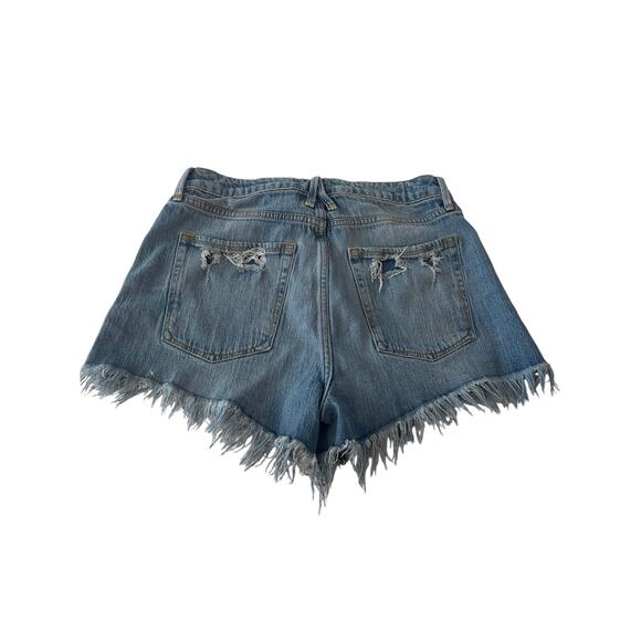 Good American High Rise Shorts 2 in inseam Size 8 29 Frayed Distressed w/Flaw - Picture 2 of 9